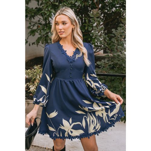 Robe trapèze en broderie marine - CUPSHE - Modalova