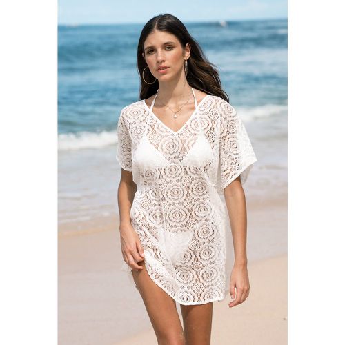 Robe cover up mini avec manches dolman à napperon blanche - CUPSHE - Modalova