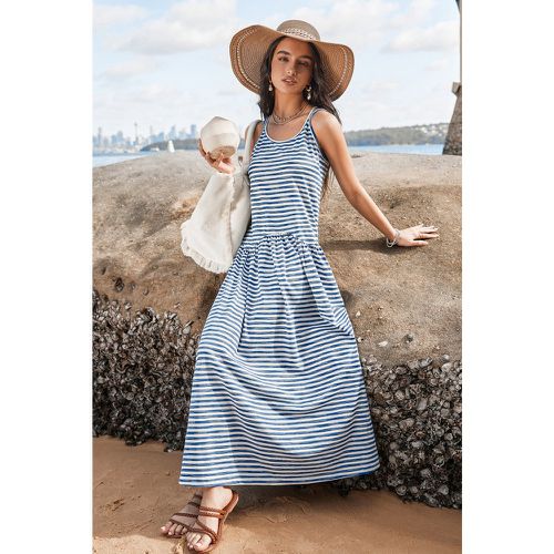 Robe maxi à rayures avec col scoop à taille basse - CUPSHE - Modalova