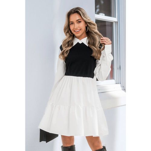 Robe chemise courte en faux gilet et blanc - CUPSHE - Modalova