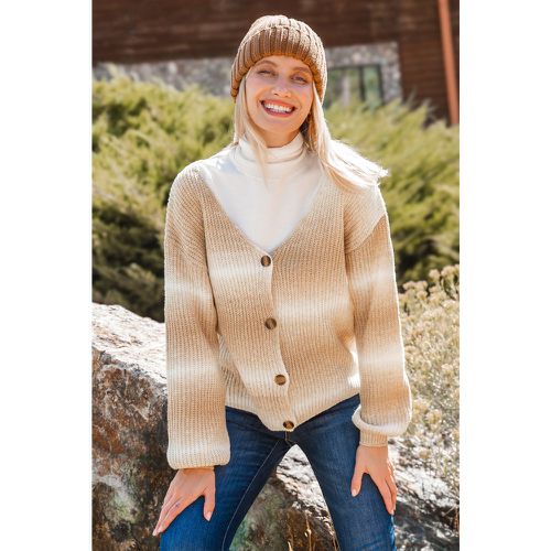 Cardigan ombré à boutons avec manches bouffantes abrioct - CUPSHE - Modalova