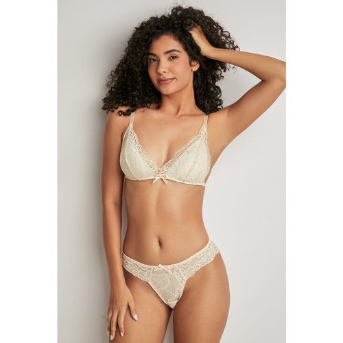 Ensemble soutien-gorge et sous-vêtement en dentelle champagne - CUPSHE - Modalova