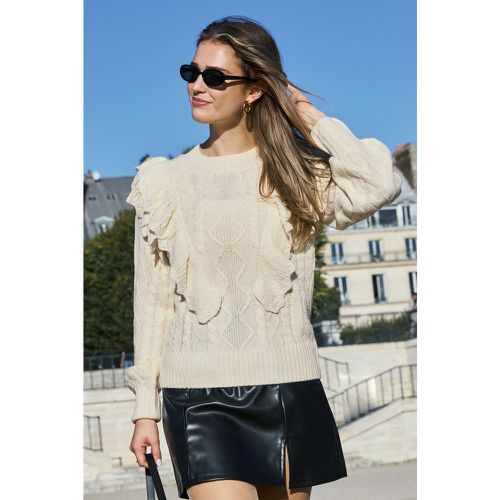 Pull en tricot torsadé à manches bouffantes - CUPSHE - Modalova