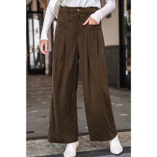 Pantalon droit en velours côtelé marron - CUPSHE - Modalova