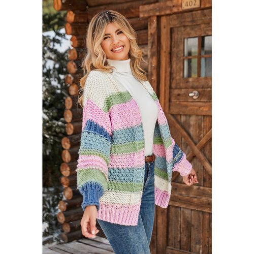 Cardigan en crochet ouvert avec bloc de couleur - CUPSHE - Modalova