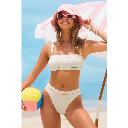 Bikini à côtelé avec bloc de couleur et bas éffronté - CUPSHE - Modalova