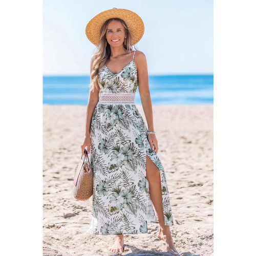 Robe longue tropicale fendue sur le côté - CUPSHE - Modalova