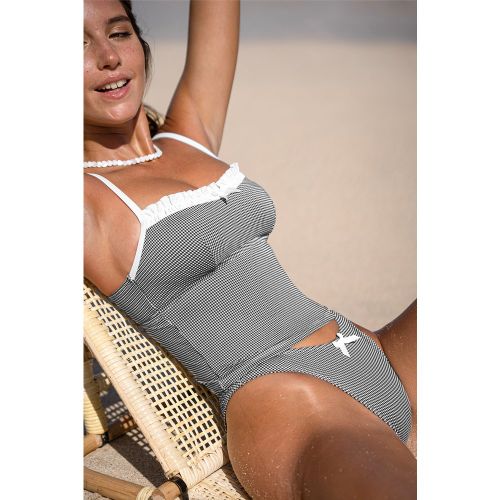 Tankini à carreaux nœud papillon taille standard - CUPSHE - Modalova