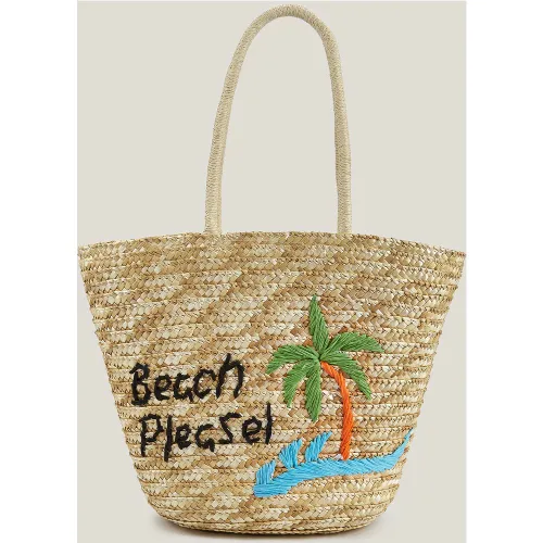 Sac en paille beige classique - CUPSHE - Modalova