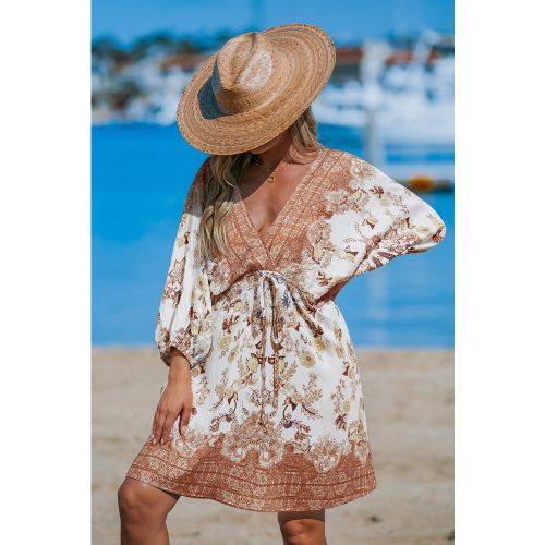 Robe cover up courte paisley avec ceinture à nouer - CUPSHE - Modalova