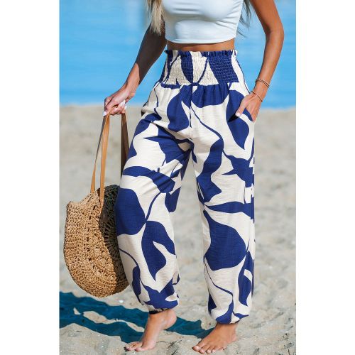Pantalon tropical taille à smocks jambe fuselée - CUPSHE - Modalova
