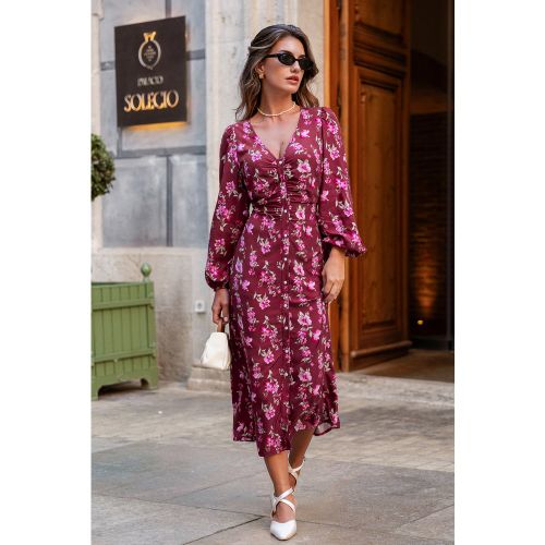 Robe longue florale manches longues - CUPSHE - Modalova
