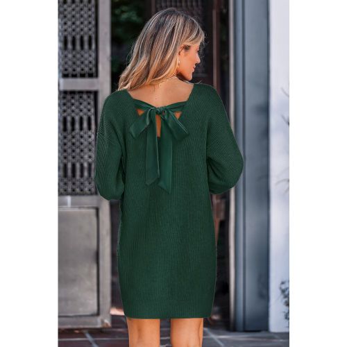 Robe pull verte col V dos ouvert - CUPSHE - Modalova