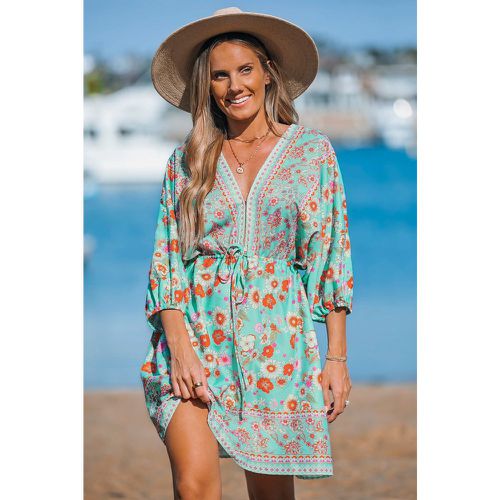 Robe courte paisley avec col plongeant - CUPSHE - Modalova