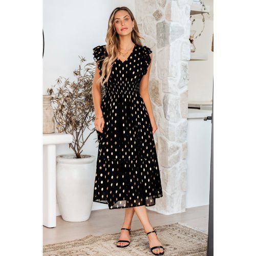 Robe longue à pois et manches courtes - CUPSHE - Modalova