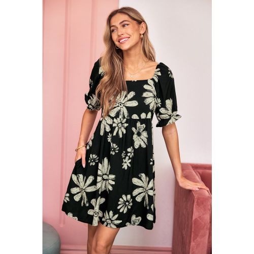 Robe courte florale avec manches bouffantes courtes - CUPSHE - Modalova