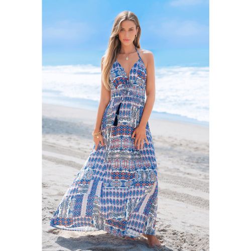 Robe longue patchwork boho nœud à glands - CUPSHE - Modalova