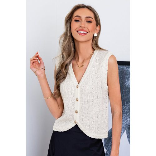 Gilet crème en tricot sans manches - CUPSHE - Modalova