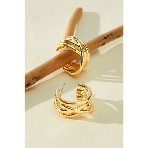 Boucles d'oreilles créoles dorées - CUPSHE - Modalova