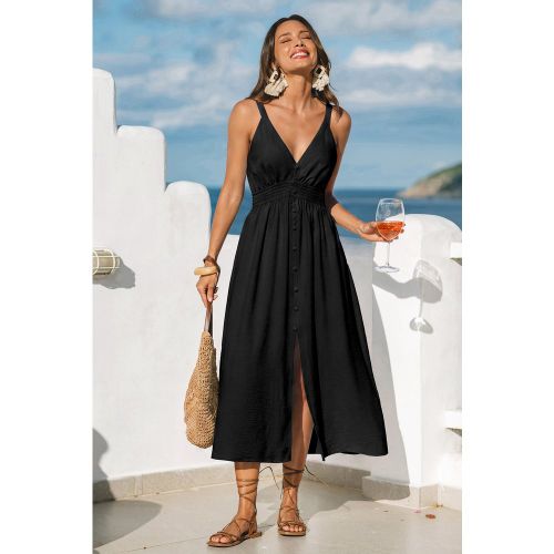 Robe midi sans manches à col en V - CUPSHE - Modalova