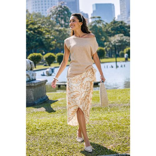 Jupe midi paisley à détail noué - CUPSHE - Modalova