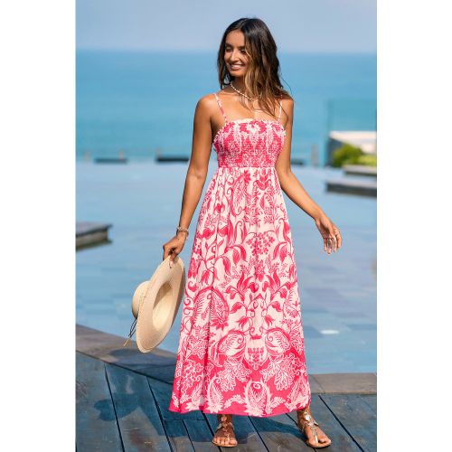 Robe longue tropicale smockée - CUPSHE - Modalova