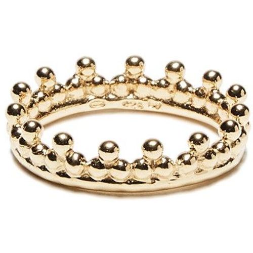 Bague plaqué or couronne 3 perles - AGNES DE VERNEUIL - Modalova