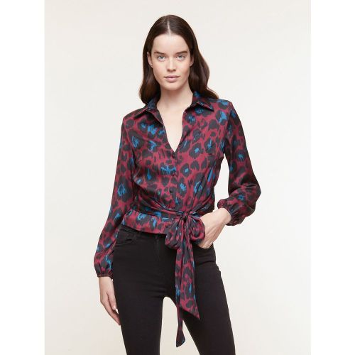 Chemise ajustée en satin à l’imprimé animalier - MOTIVI - Modalova