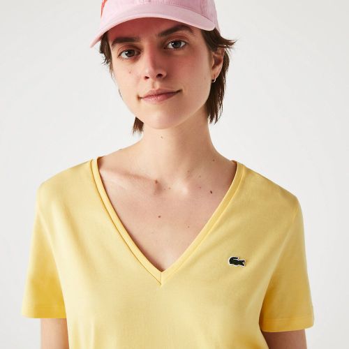 T-shirt ample manches courtes, col V - Lacoste - Modalova