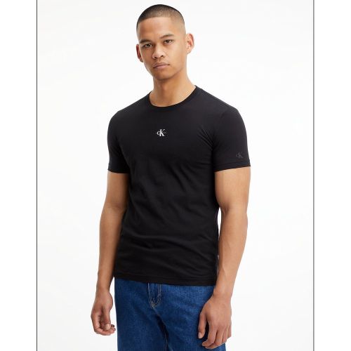T-shirt col rond logo centré - Calvin Klein Jeans - Modalova