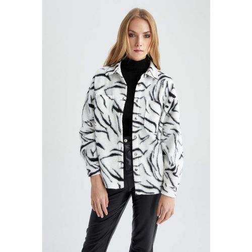 Chemise col italien longues animalier - DEFACTO - Modalova