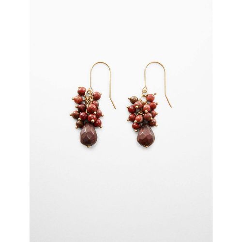 Boucles d'oreilles pendentif perles - Mango - Modalova