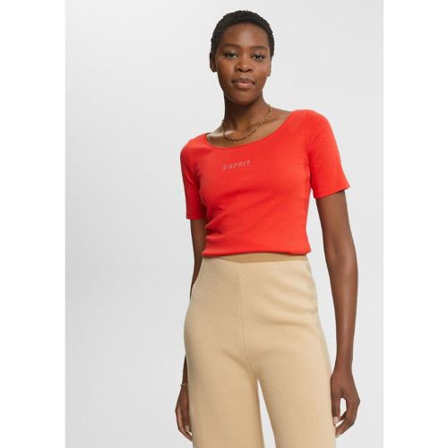T-shirt encolure danseuse, manches courtes - Esprit - Modalova