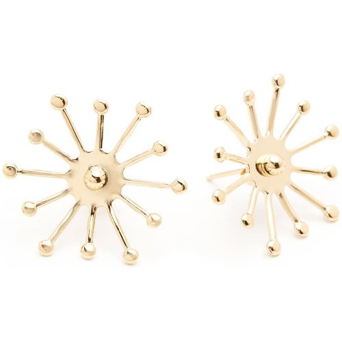 Maxi boucles d'oreilles puces flocon doré à l' fin RHÉA - MONSIEUR SIMONE - Modalova