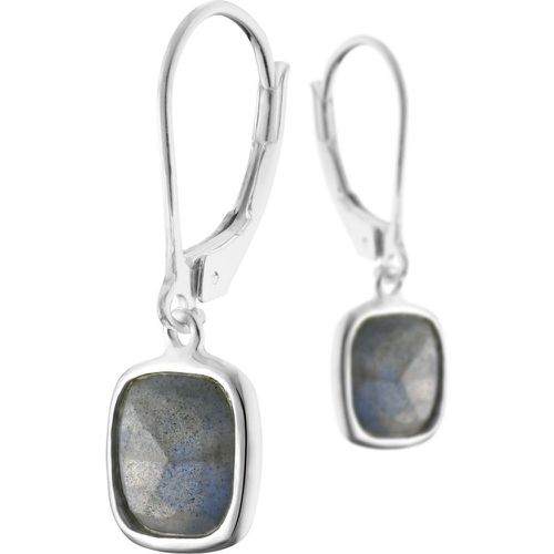 Boucles d'oreilles dormeuses Emilienne en argent 925, Labradorite, 3g - CLIO BLUE - Modalova