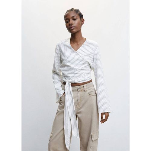 Blouse rayures noeud - Mango - Modalova