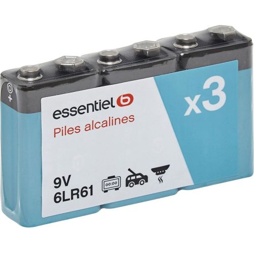 Pile lot 3 piles 9V / 6LR61 - Essentiel B - Modalova