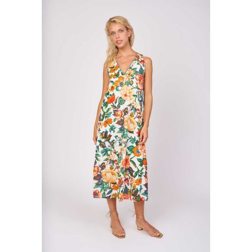 Robe midi sans manche imprimé fleurs CABACERO - DERHY - Modalova