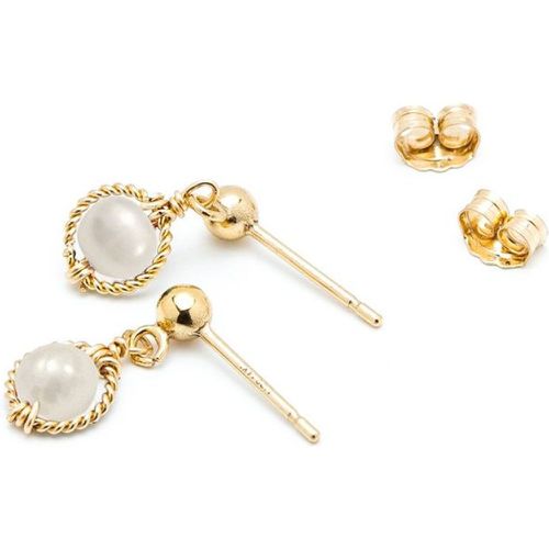 Boucles d'oreilles puces swan perle de culture plaqué - YAY PARIS - Modalova