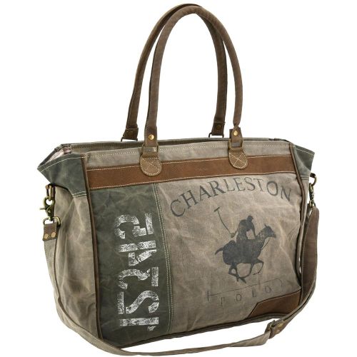 Sac en coton et cuir de buffle Charleston - AUBRY GASPARD - Modalova