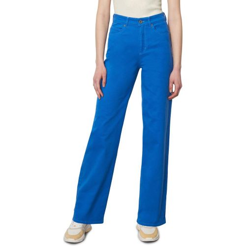 Pantalon modèle NELIS taille haute de coupe Wide-Leg en twill de coton biologique légèrement gratté - Marc O'Polo - Modalova