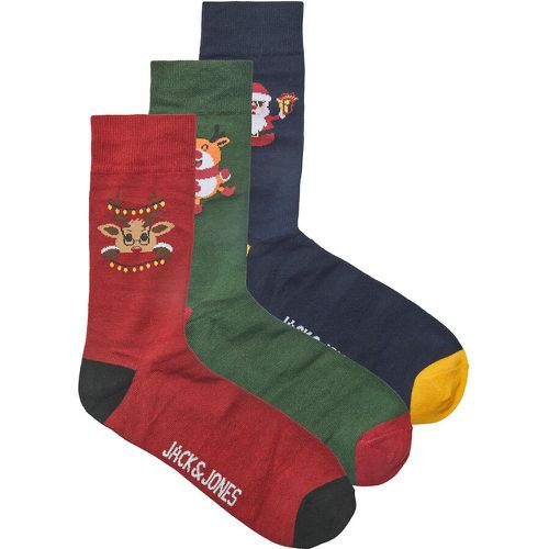 Coffret cadeau, lot 3 paires de chaussettes Noël - jack & jones - Modalova