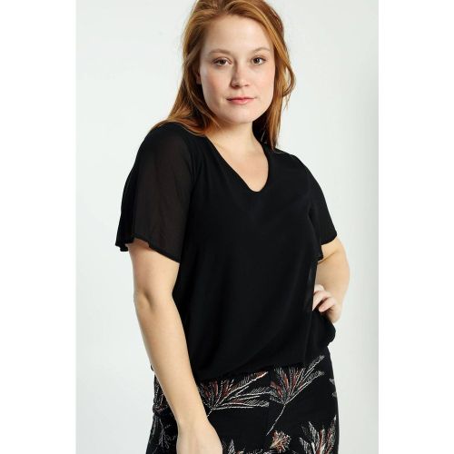 Blouse unie avec dos en dentelle - CASSIS - Modalova