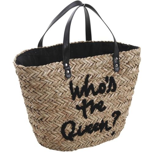 Sac cabas en jonc Who's The Queen - AUBRY GASPARD - Modalova