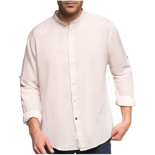 Chemise mélange coton lin col mao - SHILTON - Modalova