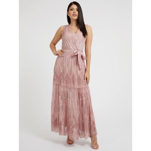 Robe Longue En Soie Mélangée - Guess - Modalova