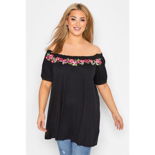 Top brodé encolure bardot - YOURS CLOTHING - Modalova