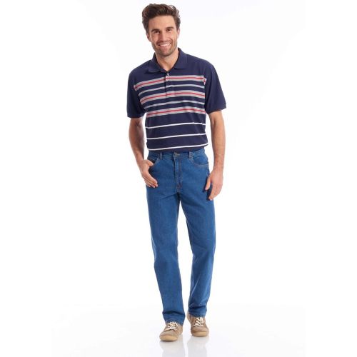 Jean droit extensible à taille élastiqué - HONCELAC - Modalova