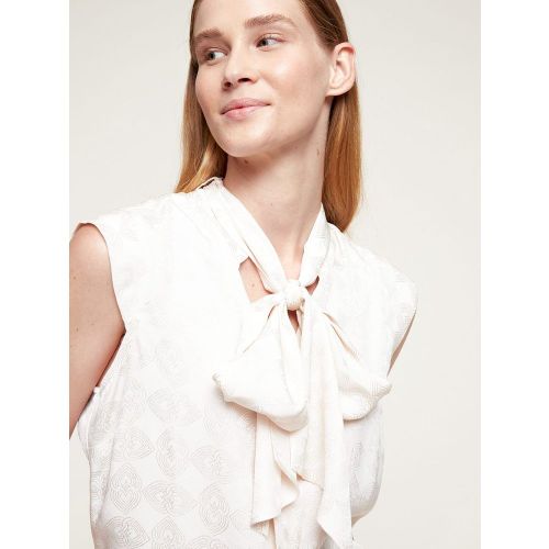 Blouse en jacquard avec nœud en satin - MOTIVI - Modalova