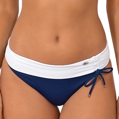 Bas de maillot bicolore avec ceinture à rabat Marine - SUN PLAYA - Modalova